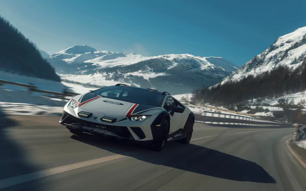 Lamborghini Huracán Sterrato: A stunning supercar desktop wallpaper featuring a sleek vehicle in high-definition.