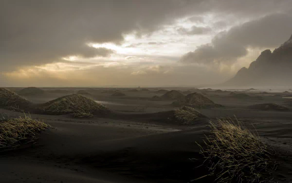 Spectacular desert landscape perfect for HD desktop wallpaper - vast dunes under a colorful sunset, portraying the beauty of nature.