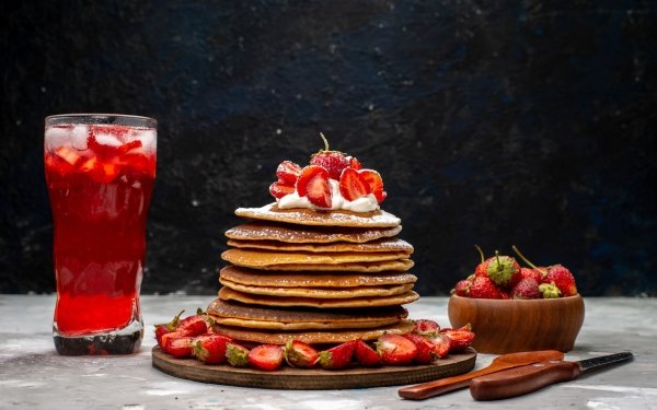 Food Pancake Strawberry HD Wallpaper | Background Image
