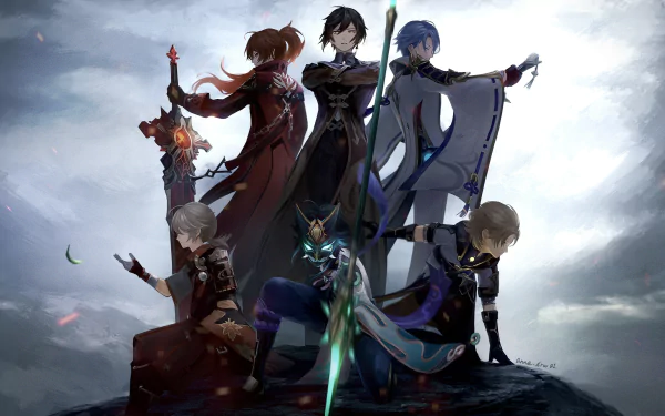Xiao (Genshin Impact) Albedo (Genshin Impact) Kaedehara Kazuha (Genshin Impact) Zhongli (Genshin Impact) Diluc (Genshin Impact) video game Genshin Impact HD Desktop Wallpaper | Background Image