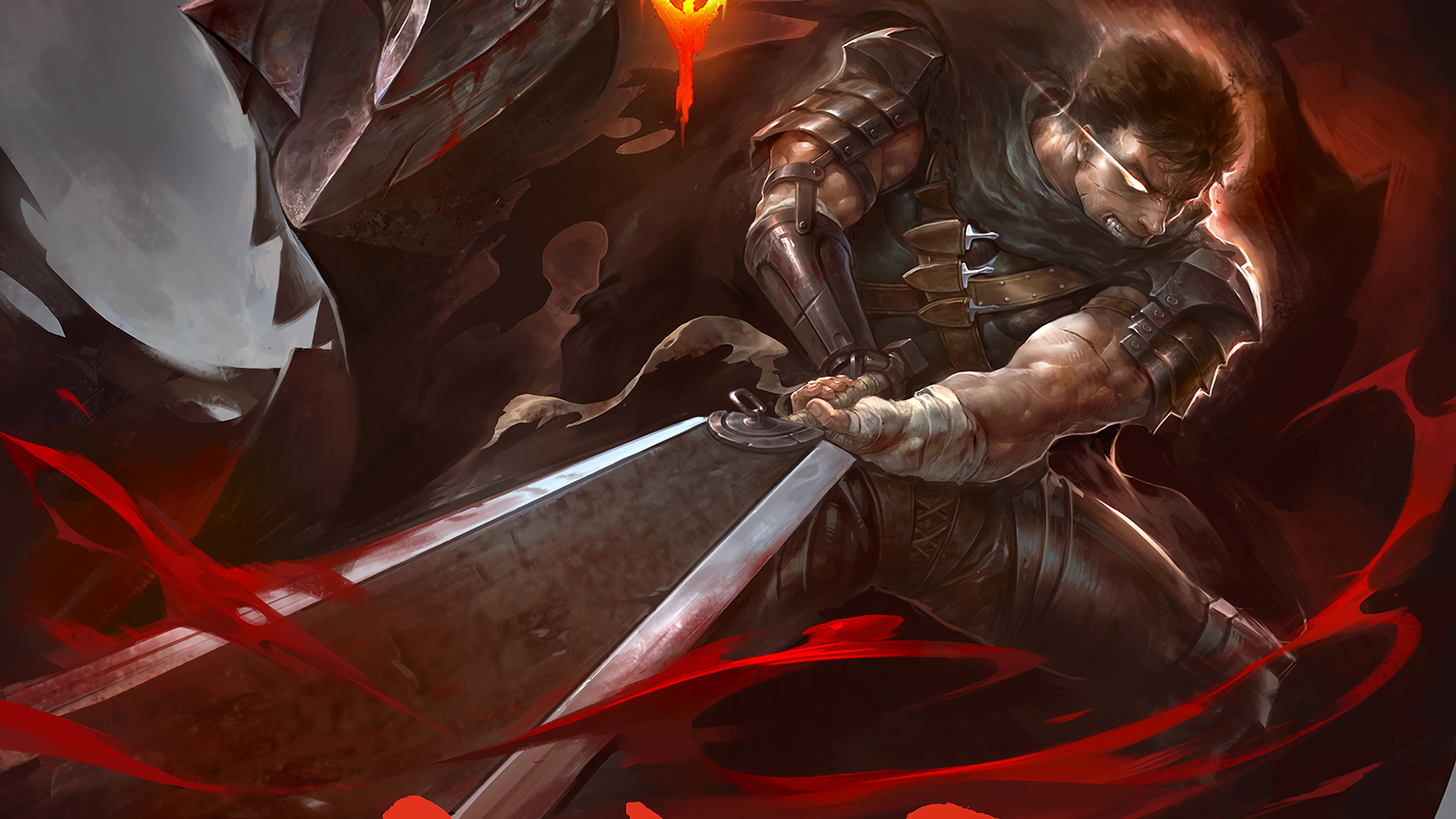 Download wallpapers Guts, fan art, red eyes, warrior, Berserk, artwork,  Berserk characters for desktop free. Pictures for desktop free