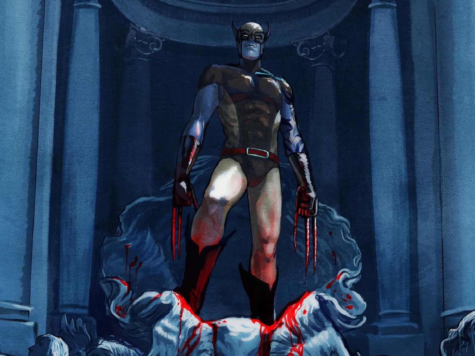 A brooding character from the X-Men universe, Dark Wolverine Daken. Comics-themed desktop wallpaper.