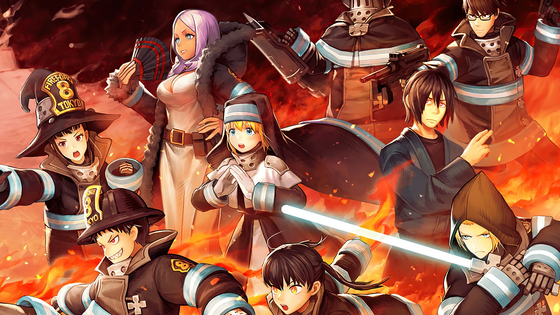 Fire Force Season 2 Anime Poster Characters HD 4K Wallpaper #8.435