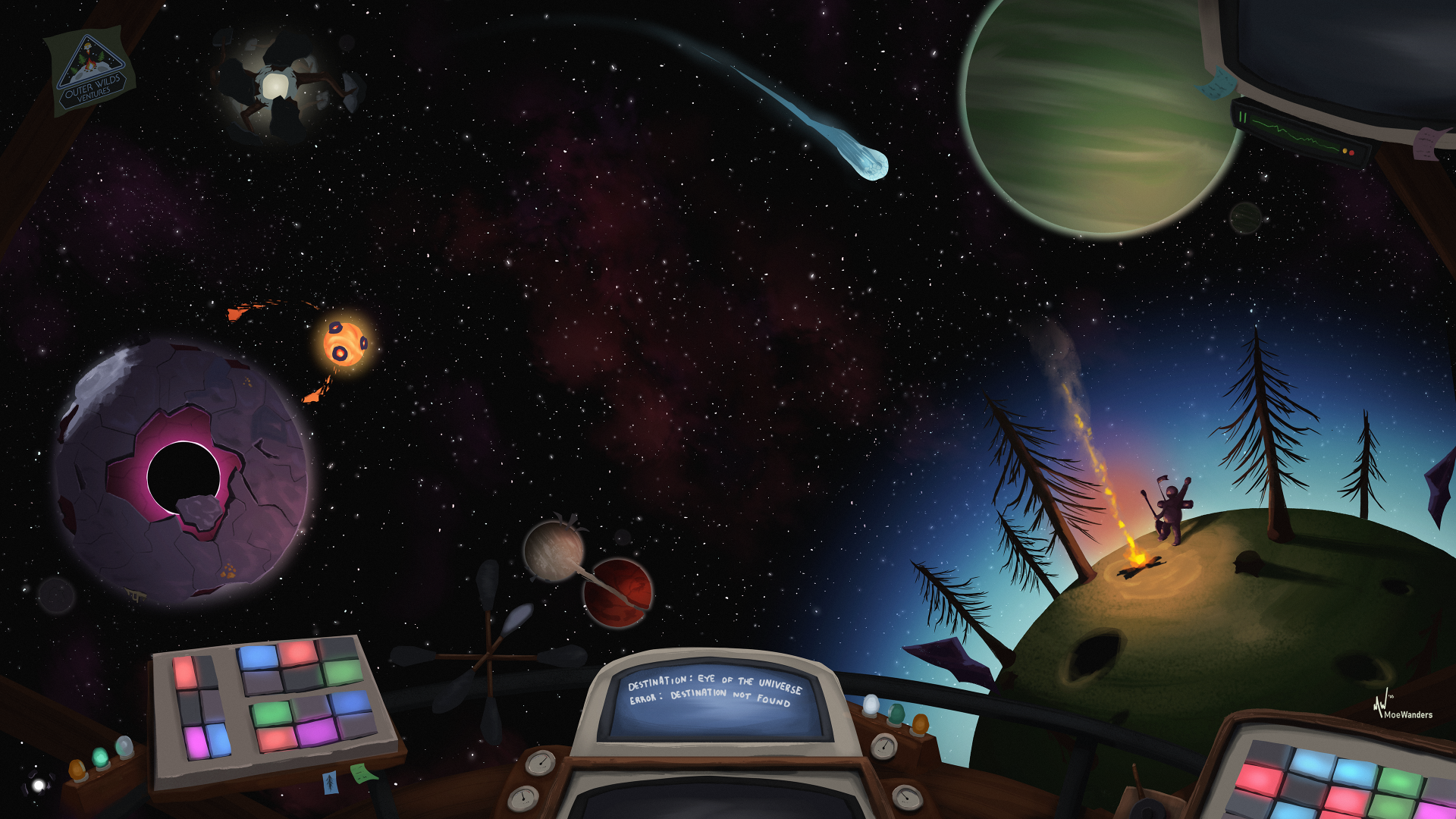 Outer wilds planet scene