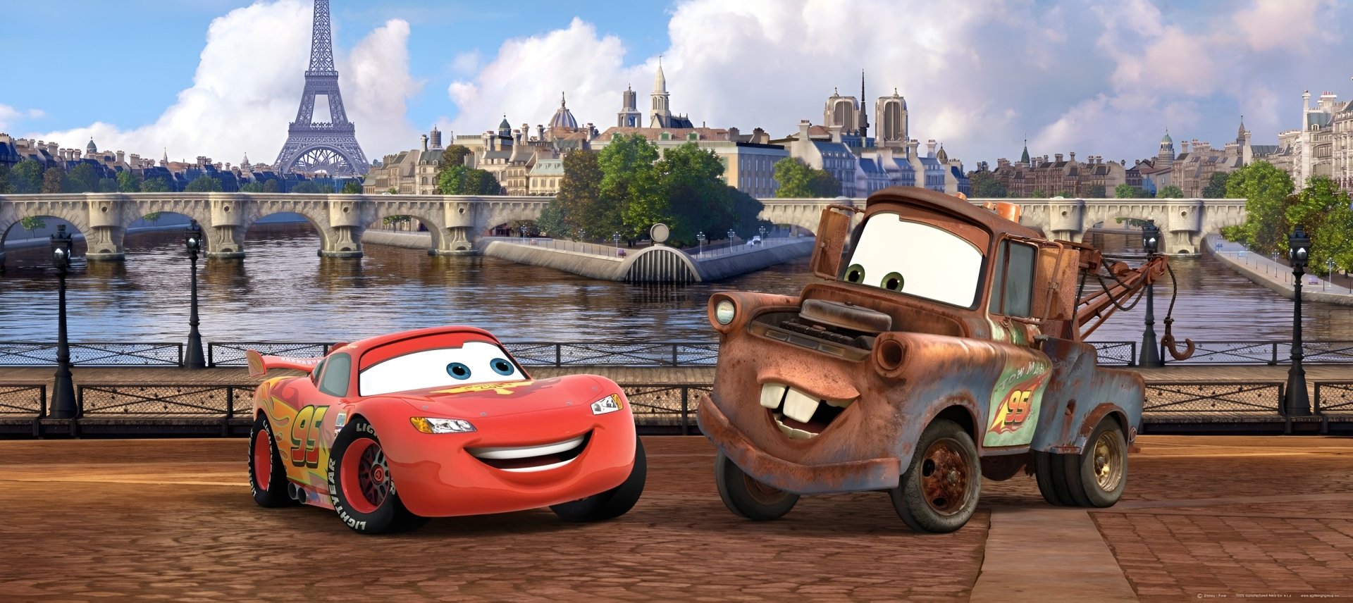 Download Paris Lightning McQueen Mater (Cars) Movie Cars 2 HD Wallpaper