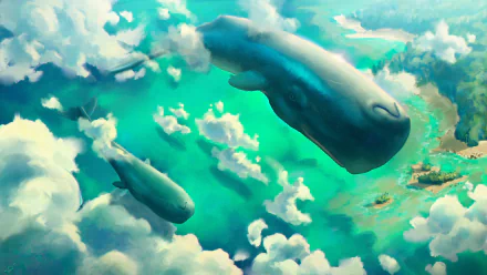 fantasy whale HD Desktop Wallpaper | Background Image