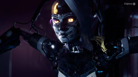  Chiptos X Robot Female Computer Part in Cyberpunk Lab NFT Wallpaper