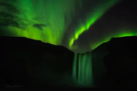 aurora borealis nature Skógafoss HD Desktop Wallpaper | Background Image