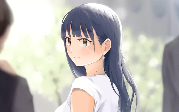 HD PC desktop wallpaper featuring Anna Yamada from the anime The Dangers in My Heart, showcasing her with long dark hair and a gentle expression.