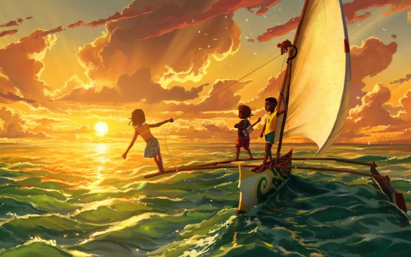 Artistic Child Sailboat HD Wallpaper | Background Image