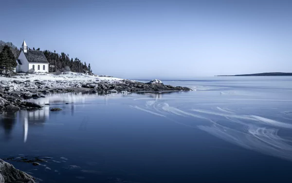  Chapel of Port-au-Persil on the Saint Lawrence River, Quebec, Canada by Marc Girard