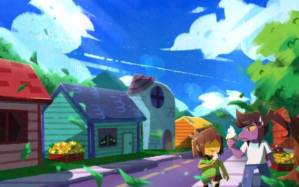 Video Game Deltarune Kris Susie HD Wallpaper | Background Image