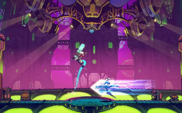 Alt-text: CONVERGENCE: A League of Legends Story HD wallpaper featuring a colorful, futuristic setting with a dynamic character poised for action.
