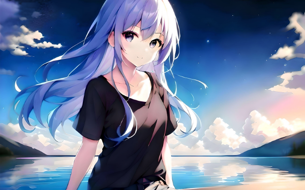 Anime Girl AI Art Landscape HD Wallpaper | Background Image
