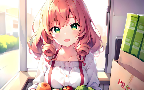 Anime Girl AI Art Vegetable HD Wallpaper | Background Image