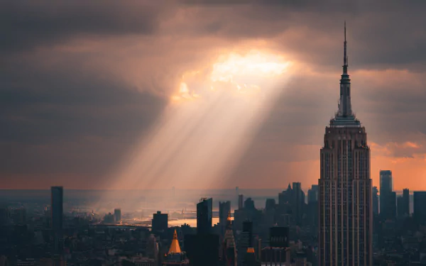 sunbeam man made Empire State Building HD Desktop Wallpaper | Background Image