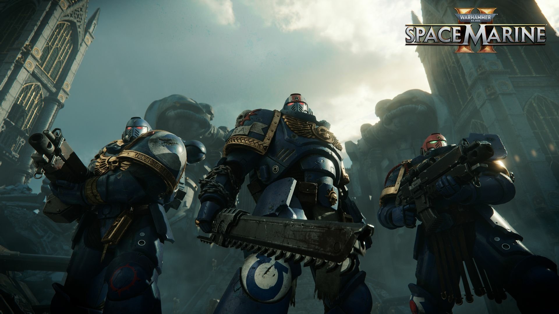 HD Wallpaper of Space Marines from Warhammer 40,000: Space Marine II for Desktop Background.