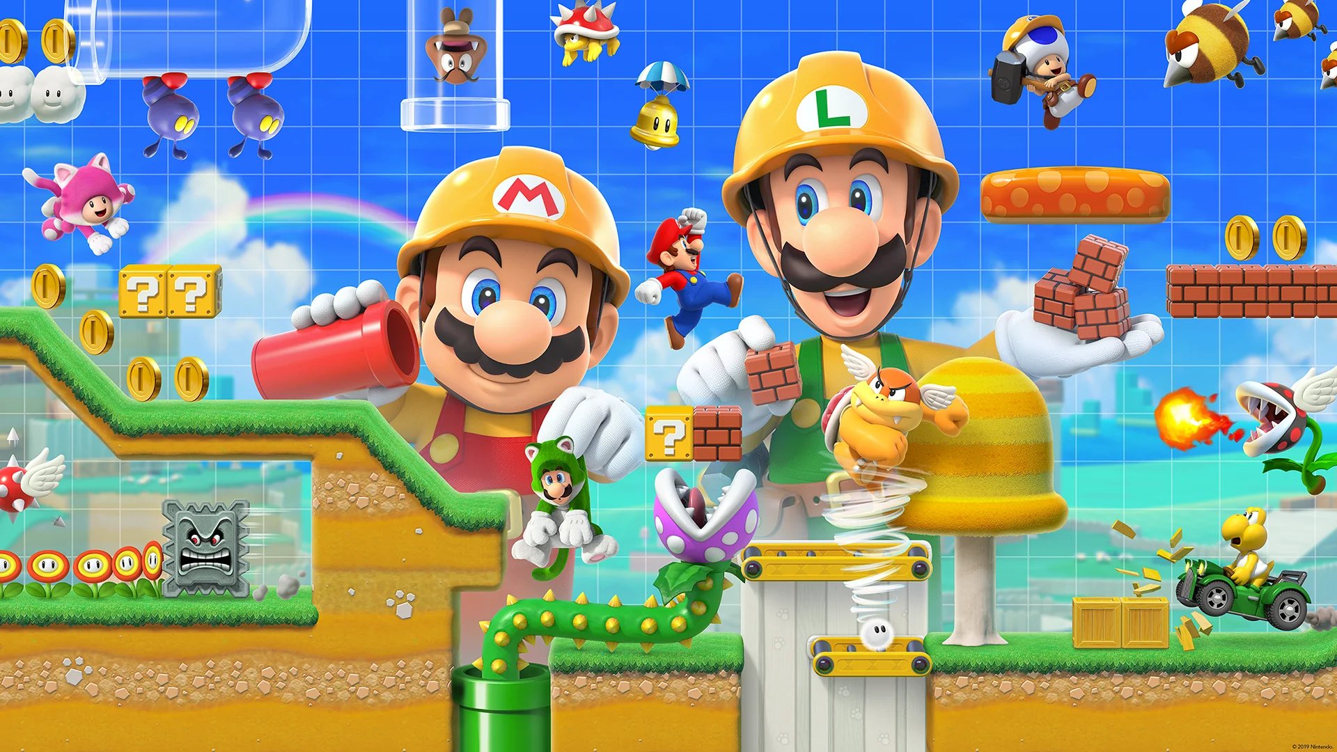 Download Luigi Mario Video Game Super Mario Maker 2 HD Wallpaper
