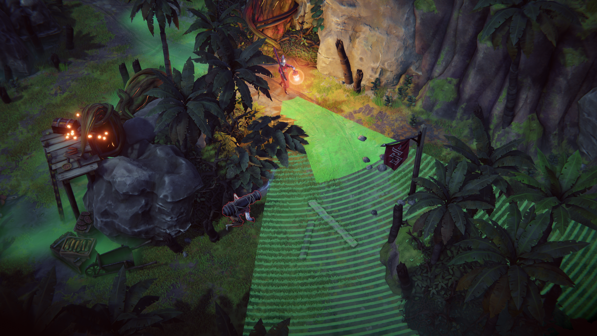 HD desktop wallpaper featuring a scene from Shadow Gambit: The Cursed Crew with mysterious jungle setting.