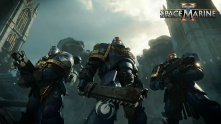 HD Wallpaper of Space Marines from Warhammer 40,000: Space Marine II for Desktop Background.