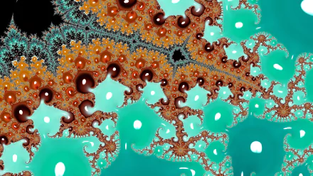  Fractal Art for your Desktop - Turquoise against Orange Candy