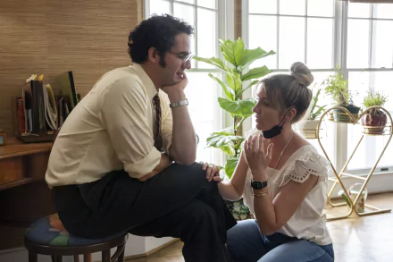 HD wallpaper featuring a scene from 'Are You There God? It's Me, Margaret' with two characters engaged in an intimate conversation, providing a warm and thoughtful desktop background.