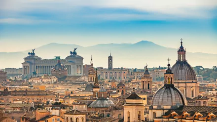  View of Rome from Castel Sant'Angelo, Italy