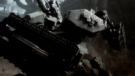HD desktop wallpaper of Armored Core VI: Fires of Rubicon featuring a detailed mech amidst a dark, industrial backdrop.