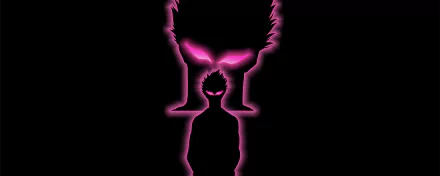 Silhouetted Shidou Ryusei from Blue Lock in glowing pink outline with intense eyes behind, rendered in 8K Ultra HD for anime-themed PC desktop wallpaper.