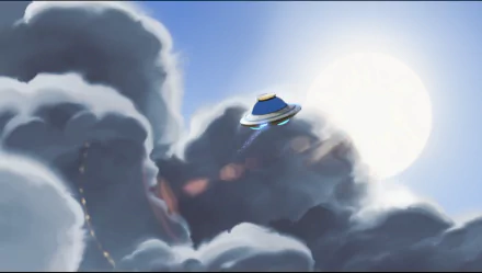 sun sky cloud flying saucer UFO TV Show Ready Jet Go! HD Desktop Wallpaper | Background Image