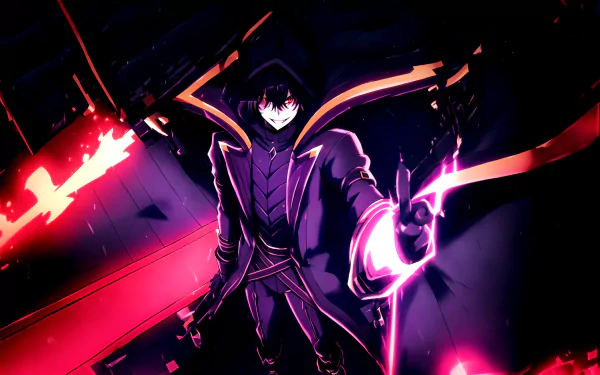 HD desktop wallpaper featuring Cid Kagenou from anime The Eminence in Shadow, with a dark, dramatic background and vivid colors.