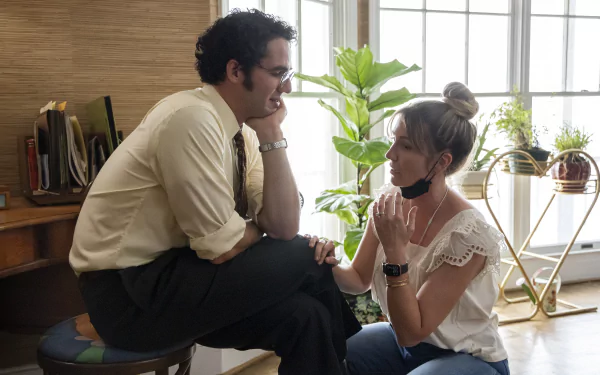 HD wallpaper featuring a scene from 'Are You There God? It's Me, Margaret' with two characters engaged in an intimate conversation, providing a warm and thoughtful desktop background.