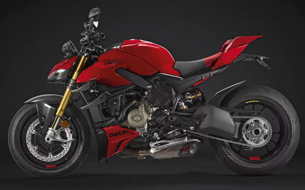 A striking Ducati Streetfighter V4 showcases its sleek design and powerful features, making it an impressive vehicle for motorcycle enthusiasts in this HD wallpaper.