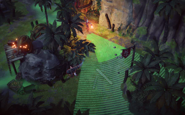 HD desktop wallpaper featuring a scene from Shadow Gambit: The Cursed Crew with mysterious jungle setting.