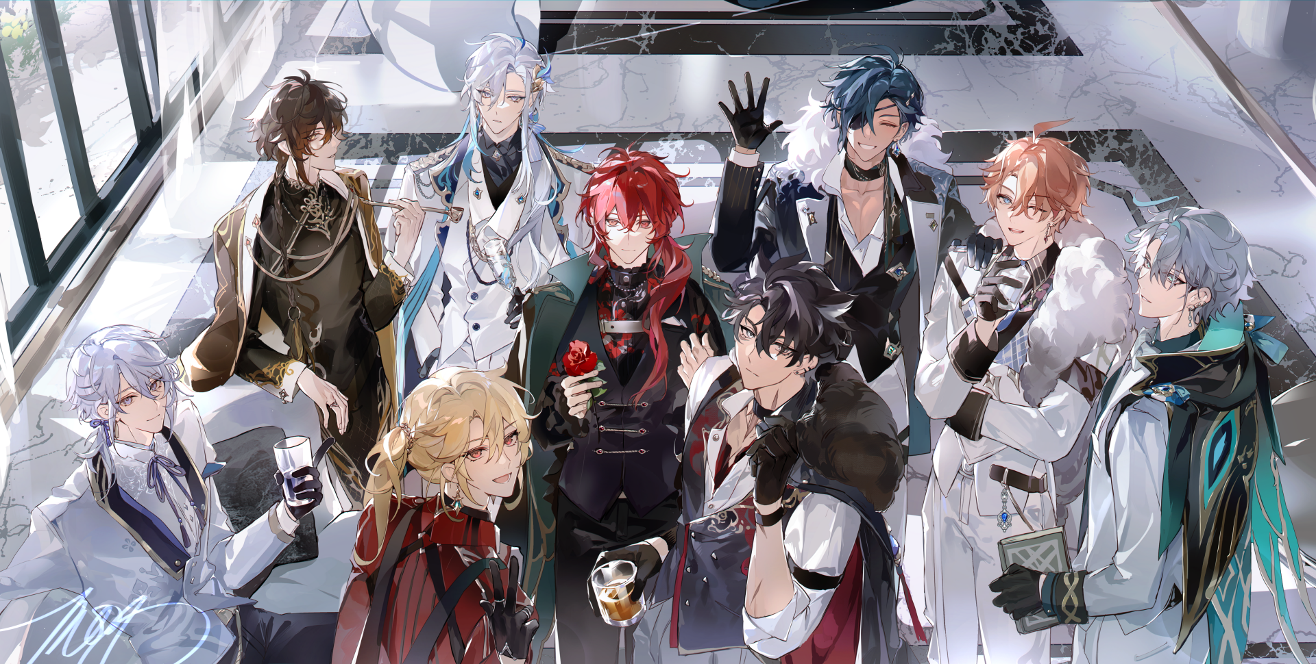 Download Zhongli (Genshin Impact) Neuvillette (Genshin Impact) Diluc (Genshin Impact) Kaeya (Genshin Impact) Tartaglia Childe (Genshin Impact) Video Game Genshin Impact 4k Ultra HD Wallpaper by Mors
