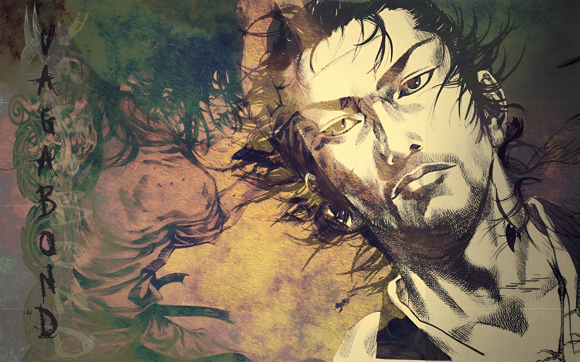 Vagabond wallpaper. Миямото Мусаси. Миямото Мусаси вагабунд. Миямото Мусаси портрет. Vagabond Мусаси.