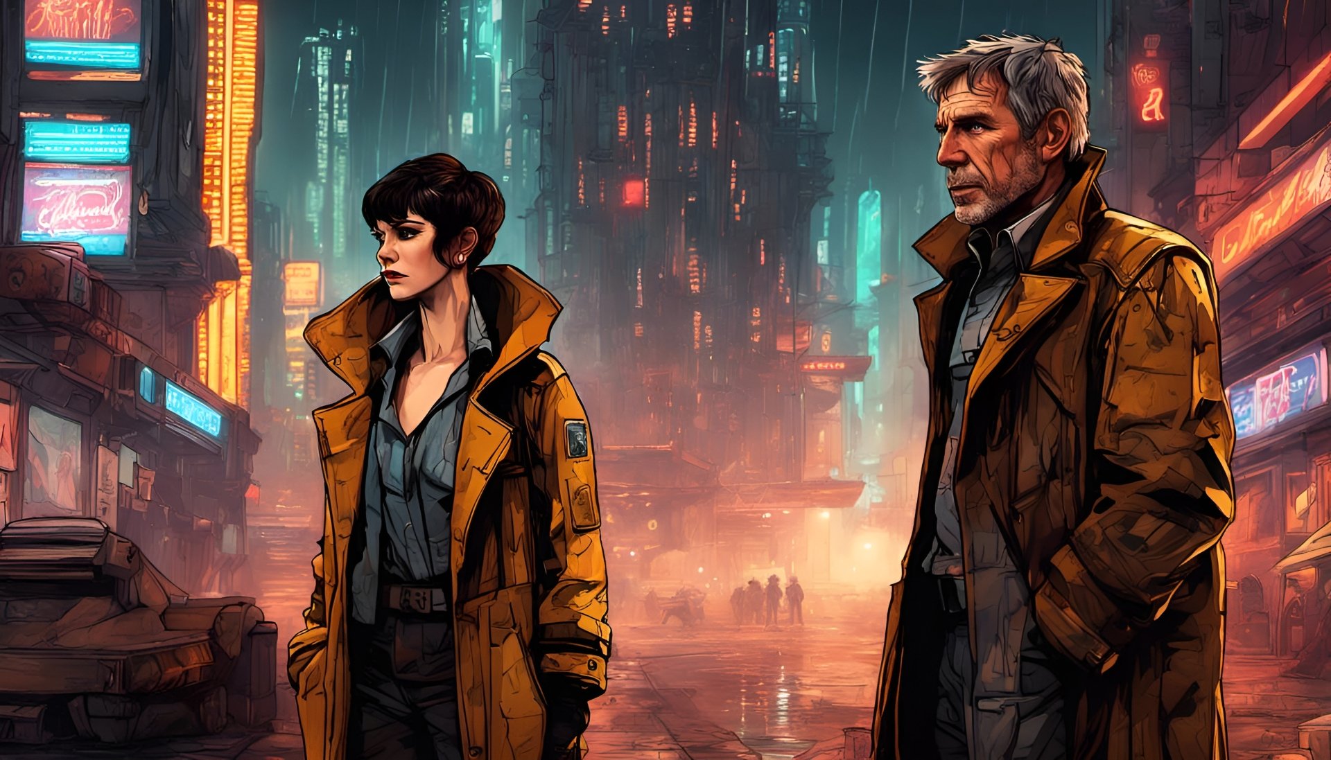 Rick Deckard And Rachel Blade Runner By Kingbonj 