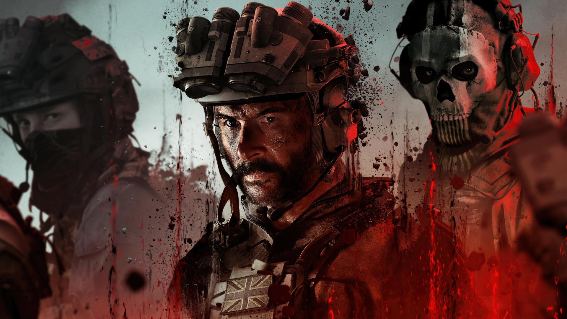 HD desktop wallpaper featuring Captain John Price from Call of Duty: Modern Warfare III, with intense, action-packed imagery of soldiers in combat.