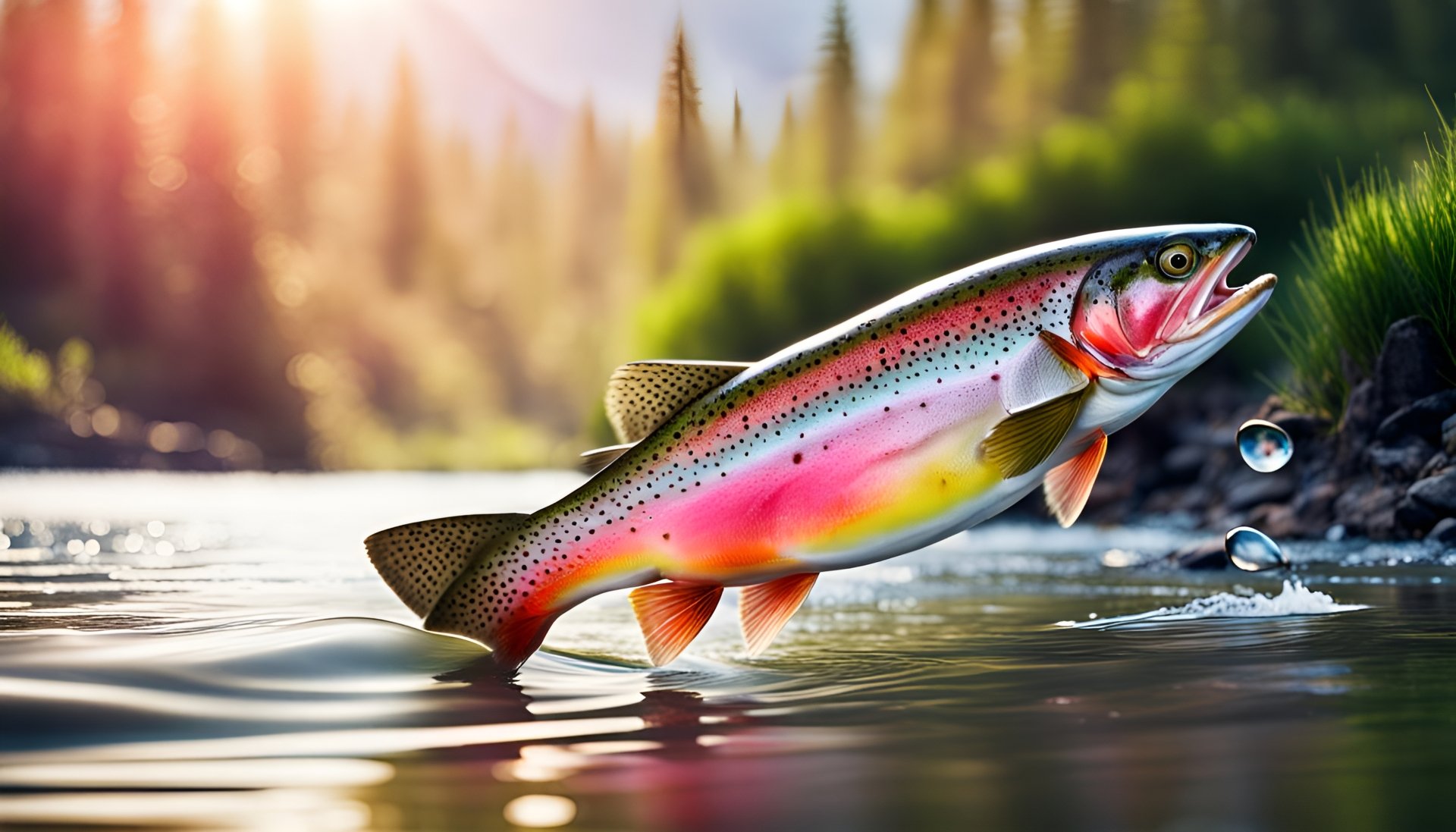 Rainbow Trout River By Kingbonj 8000x4571 Wallpaper Abyss