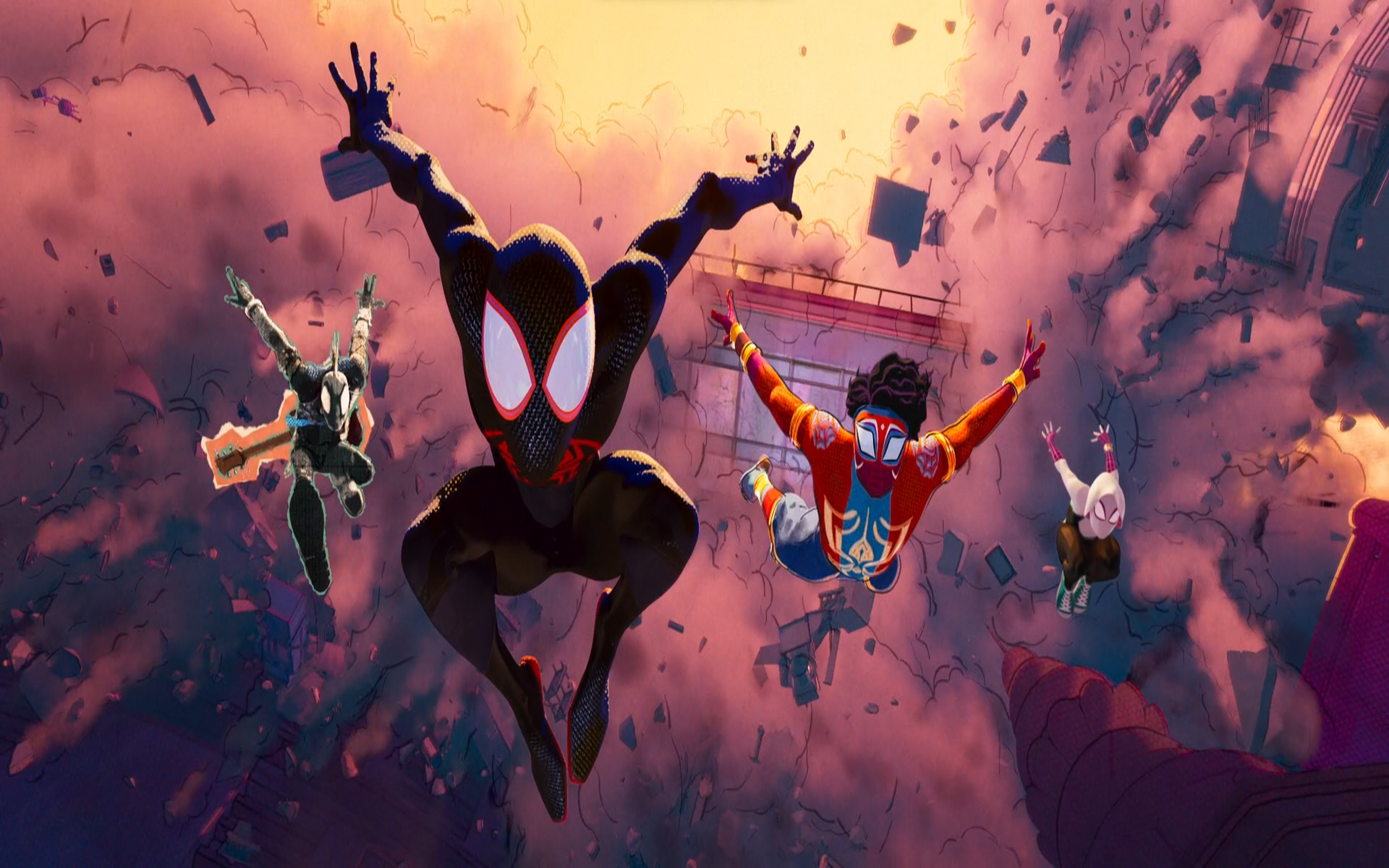 Download Miles Morales Gwen Stacy Movie Spider-Man: Across The Spider-Verse  HD Wallpaper