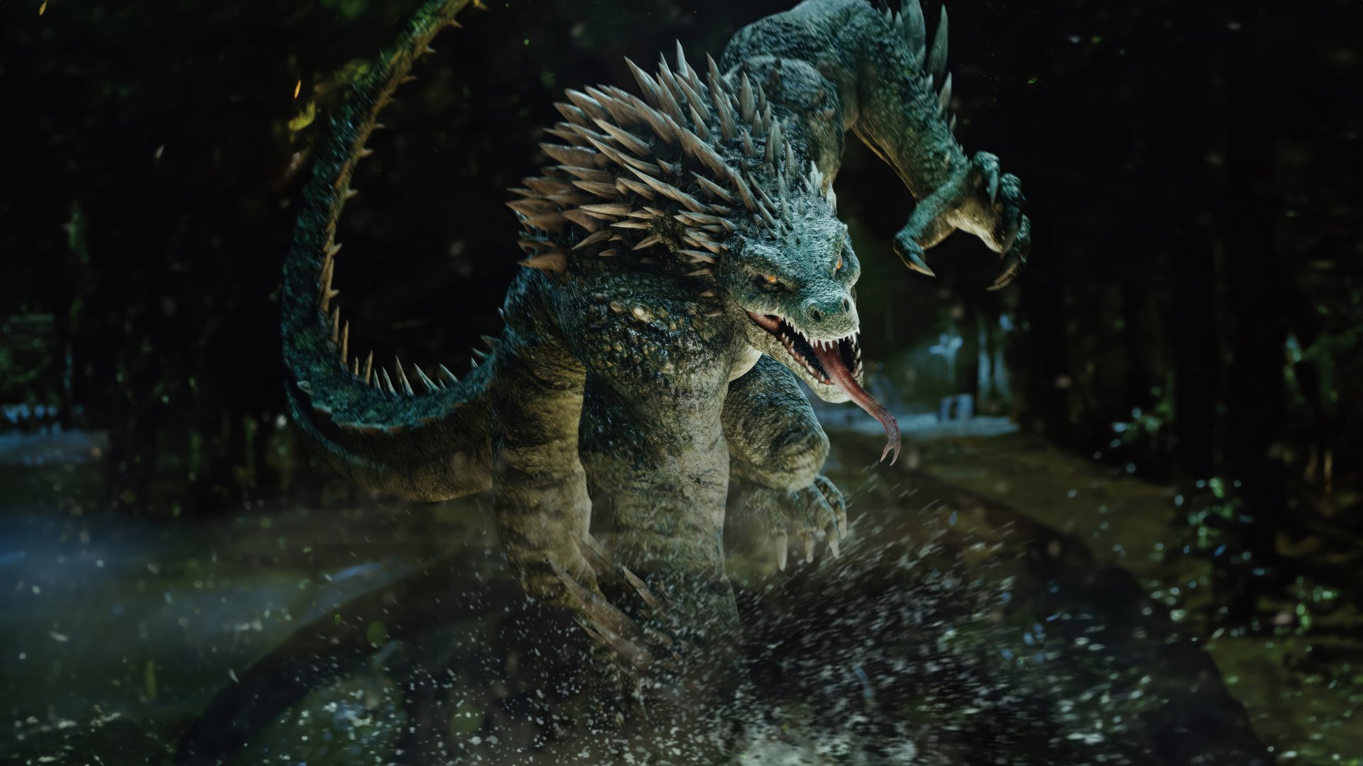 HD desktop wallpaper featuring the Lizard from Marvel's Spider-Man 2 video game.