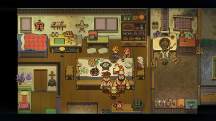 HD Eastward: Octopia desktop wallpaper featuring detailed in-game kitchen scene with characters.