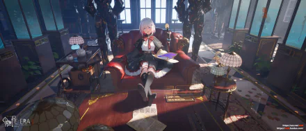 HD PC desktop wallpaper featuring Topaz and Numby from the video game Honkai: Star Rail, showing a detailed, atmospheric scene with rich lighting and character design.