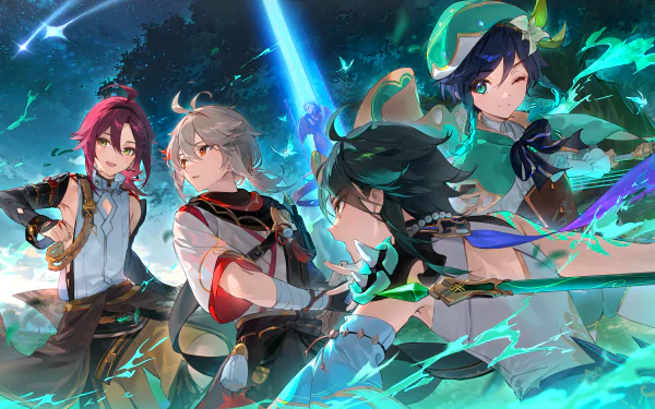 Venti (Genshin Impact) Xiao (Genshin Impact) Kaedehara Kazuha (Genshin Impact) Shikanoin Heizou video game Genshin Impact HD Desktop Wallpaper | Background Image