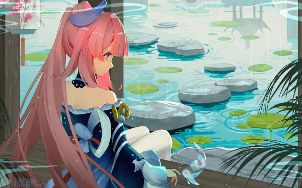 Sangonomiya Kokomi video game Genshin Impact HD Desktop Wallpaper | Background Image