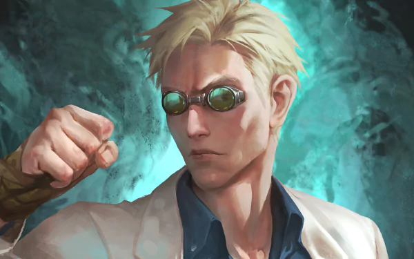 HD desktop wallpaper featuring Kento Nanami from Jujutsu Kaisen, with a mystic teal background.