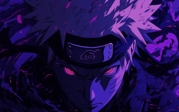 HD wallpaper featuring Naruto Uzumaki from the anime Naruto, set against a striking purple background, exuding a phonk aesthetic.