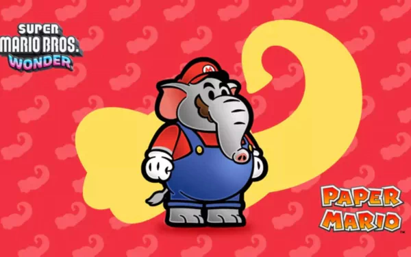 Mario Paper Mario elephant video game Super Mario Bros. Wonder HD Desktop Wallpaper | Background Image