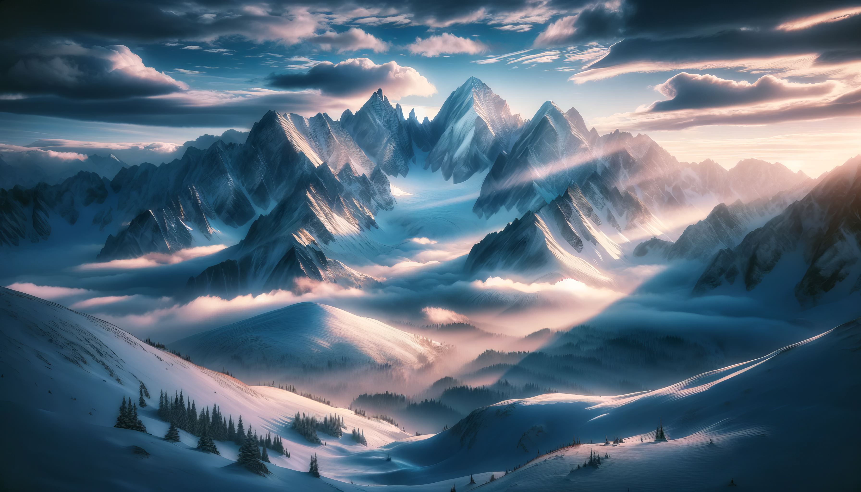 Majestic Sunny Mountains | DepthWallpaper