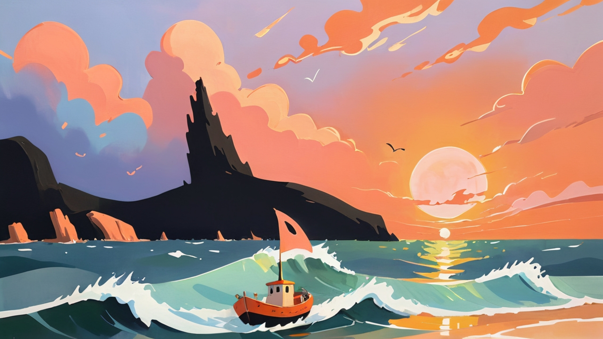 Sunset Drawing by AnimeHead